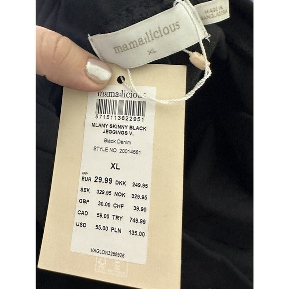 Mama;licious Maternity Jeggings Sz XL Ankle Jeans Over The Bump stretch​​​ - Picture 10 of 13